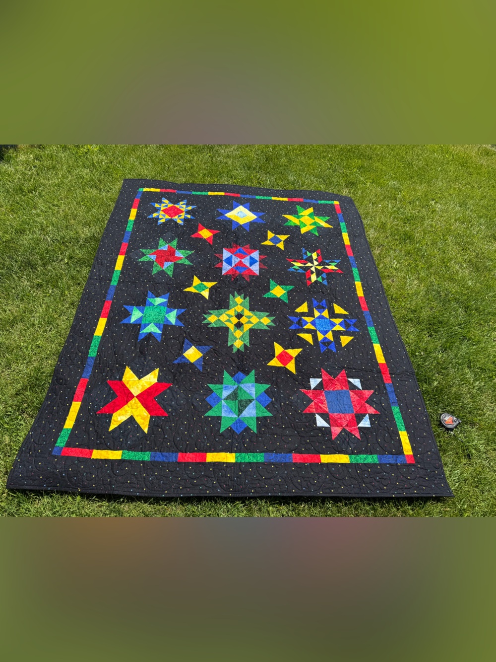 Quilt Patchwork Picnic Blanket 77”x60”
